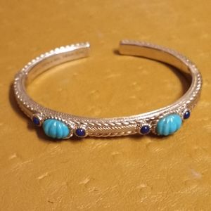 😍925 Judith Ripka Turquoise &Lapis Bangle NWOT😍